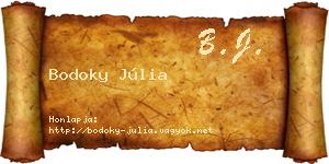 Bodoky Júlia névjegykártya